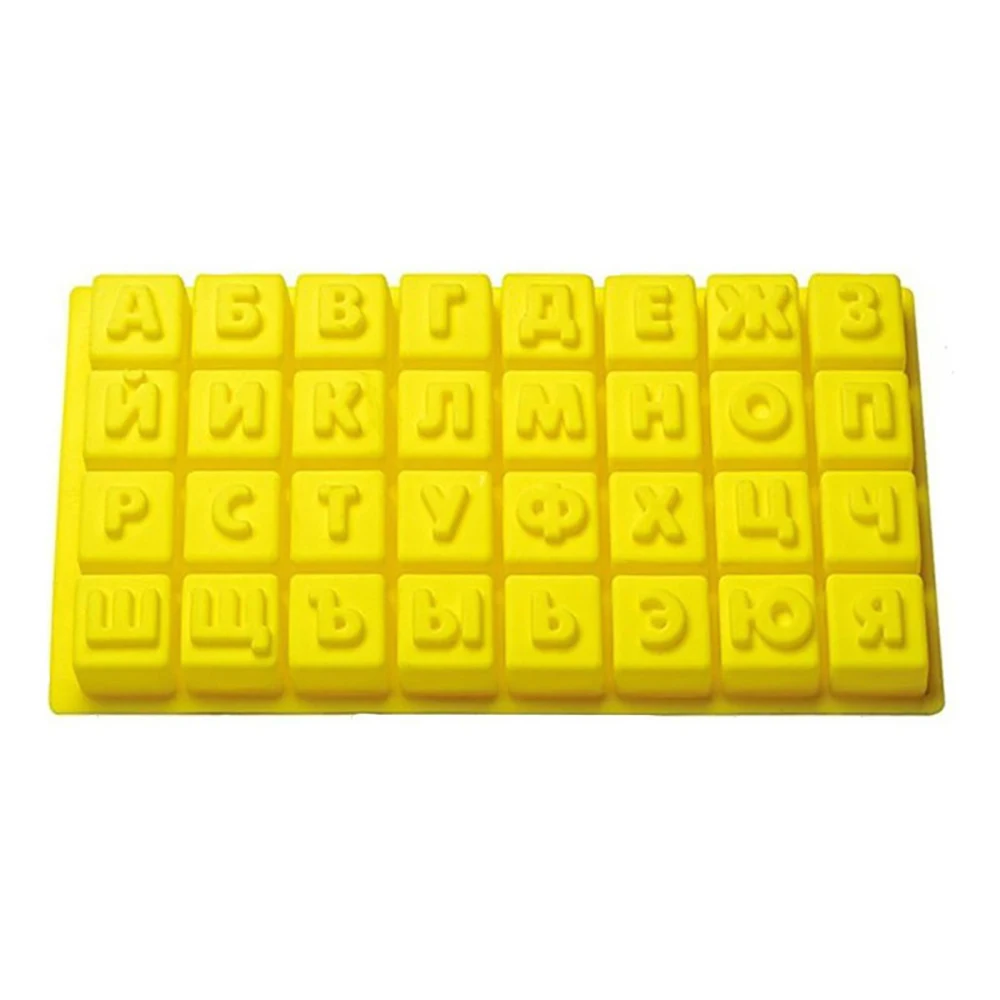 3D Russian Alphabet Silicone Mold Letters Chocolate Mold Cake Decorating Tools Tray Fondant Molds Jelly Cookies Baking Mould