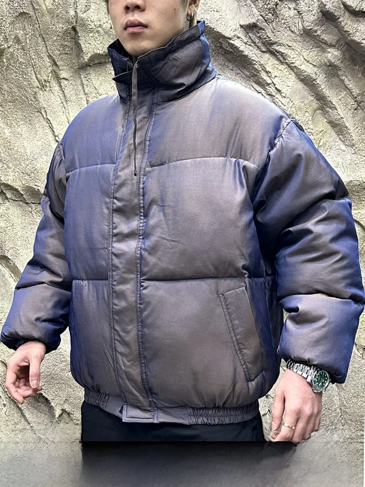 

Thiened Winter Cotton Jaet ex Loose Fit adual Design High Insulation Cold Resistant Long Sve Stand Sle Coat