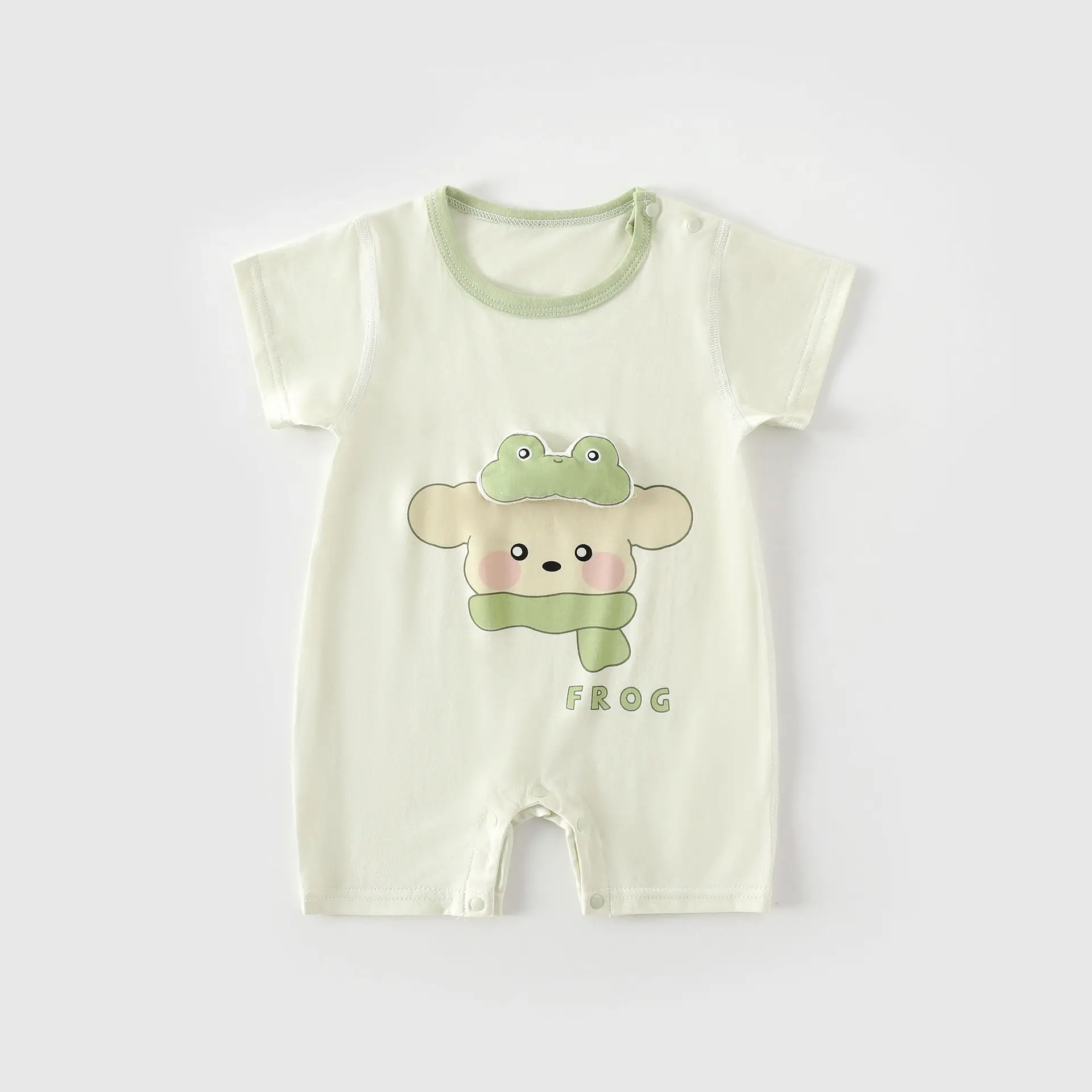 2026 New Summer Baby Outfit Thin Silk Jumpsuit Cartoon Pattern Male Baby Jumpsuit 0-18M Baby girl Nightgown