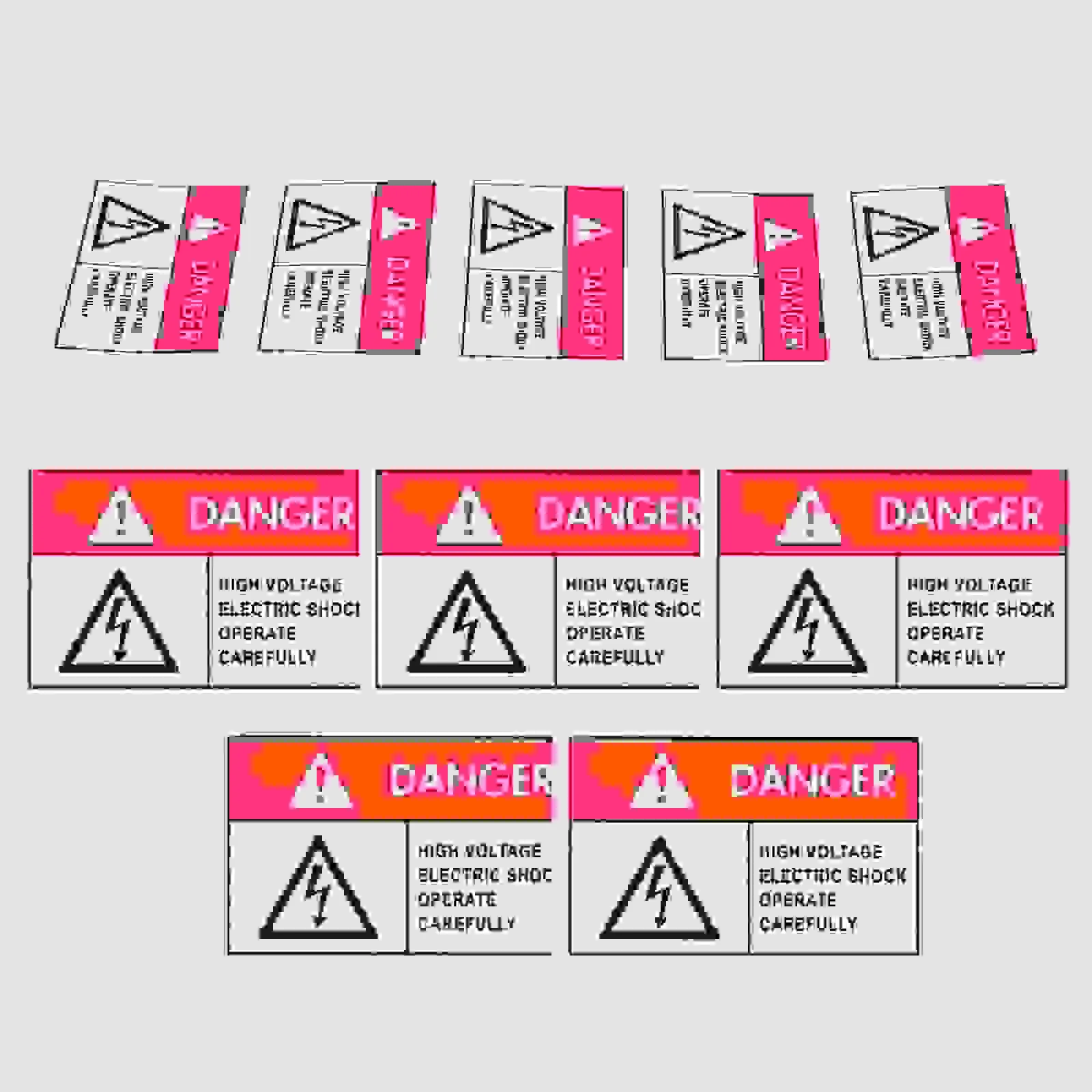 10Pcs DANGER Warning Stickers Adhesive Backside Sign Safe  Sticker Clear Large Font Text Decal adhesive warning sign
