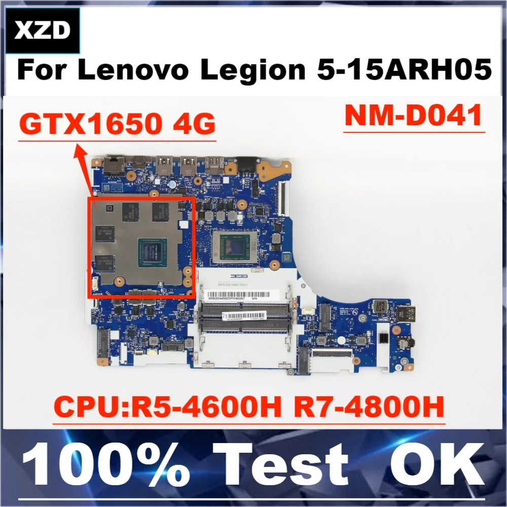 

NM-D041 Mainboard For Lenovo Legion 5-15ARH05 Laptop Motherboard With R5-4600H R7 4800H CPU, GTX1650 4G. 100% Tes OKt