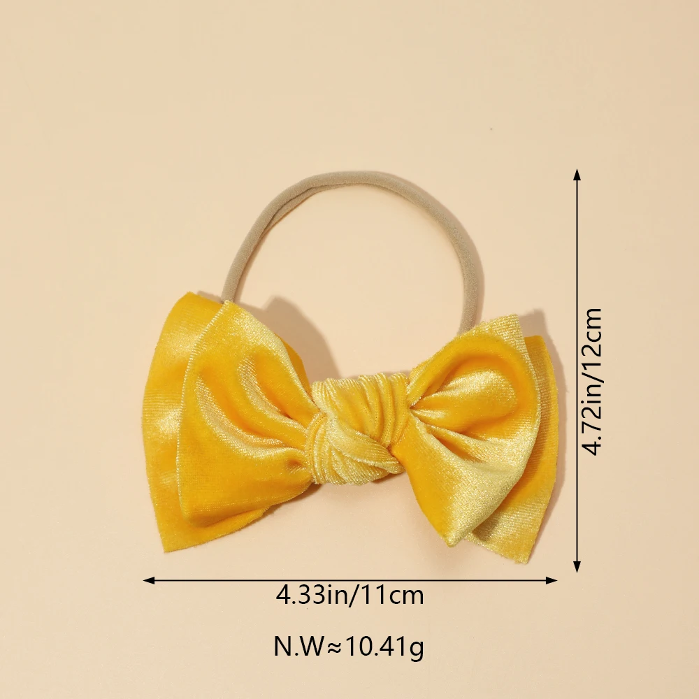 Baby Accessories For Newborn Toddler Kids Baby Girl Boy Hairbands Velvet Solid Bow Headbands High Ponytail Soft Nylon Headrop