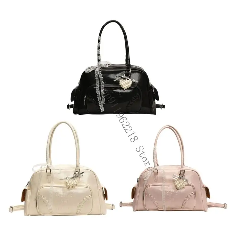 

Women's Shoulder Bag with Lace Decoration PU Leather Handbag Underarm Purse For Multiple Occasion And Daily Activities 066F