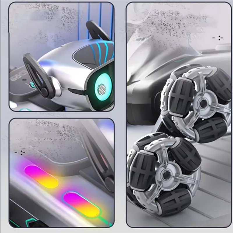 CYGJ-RC Stunt Drift Robot Dog Remote Control Robot Dog With Light Music 8 Wheels Gesture Sensing Control For Kids A