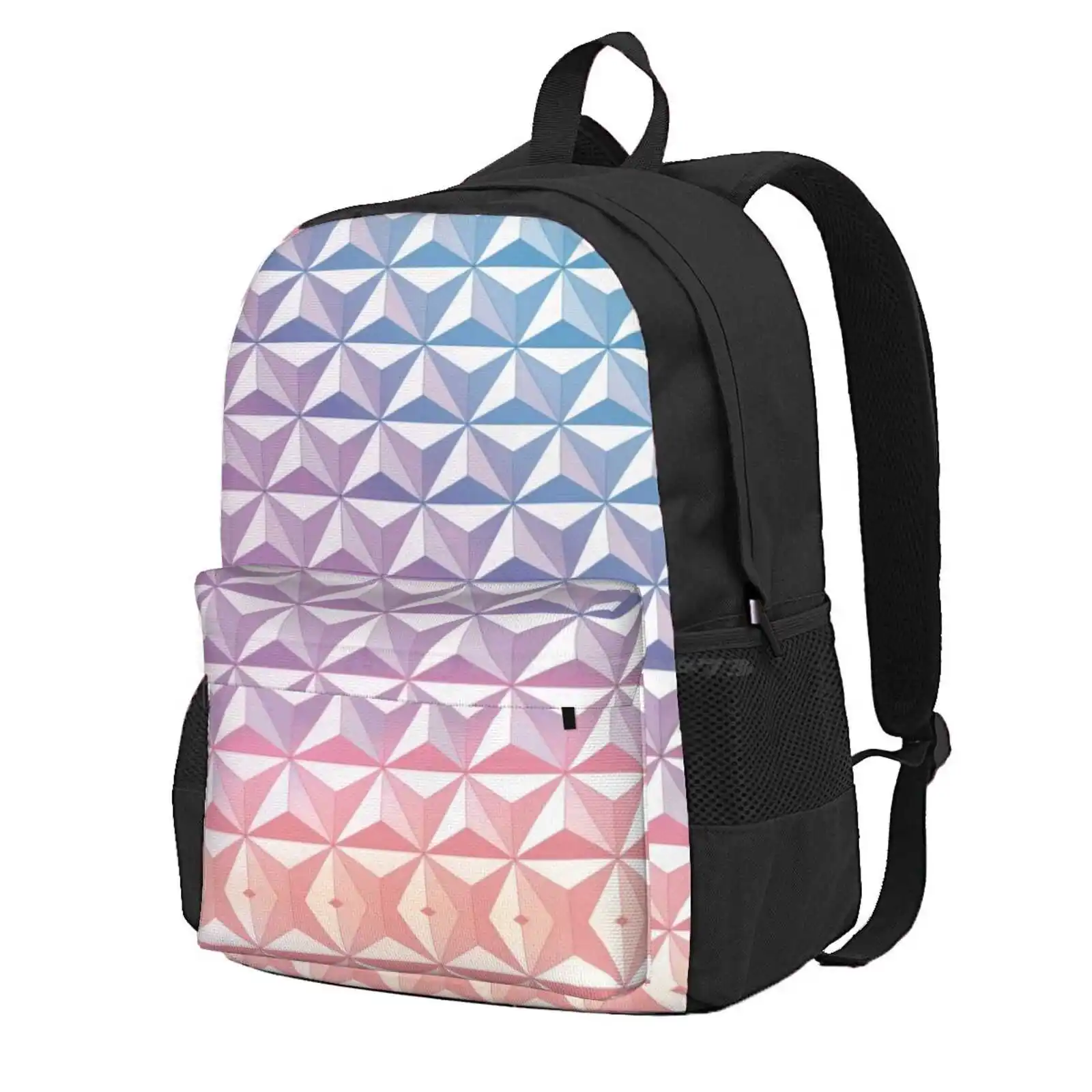 Geodesic Sphere, Purple Hot Sale Schoolbag Backpack Fashion Bags Parks Pride Walt World Magic Rainbow Retro Vintage 1980S 1970S