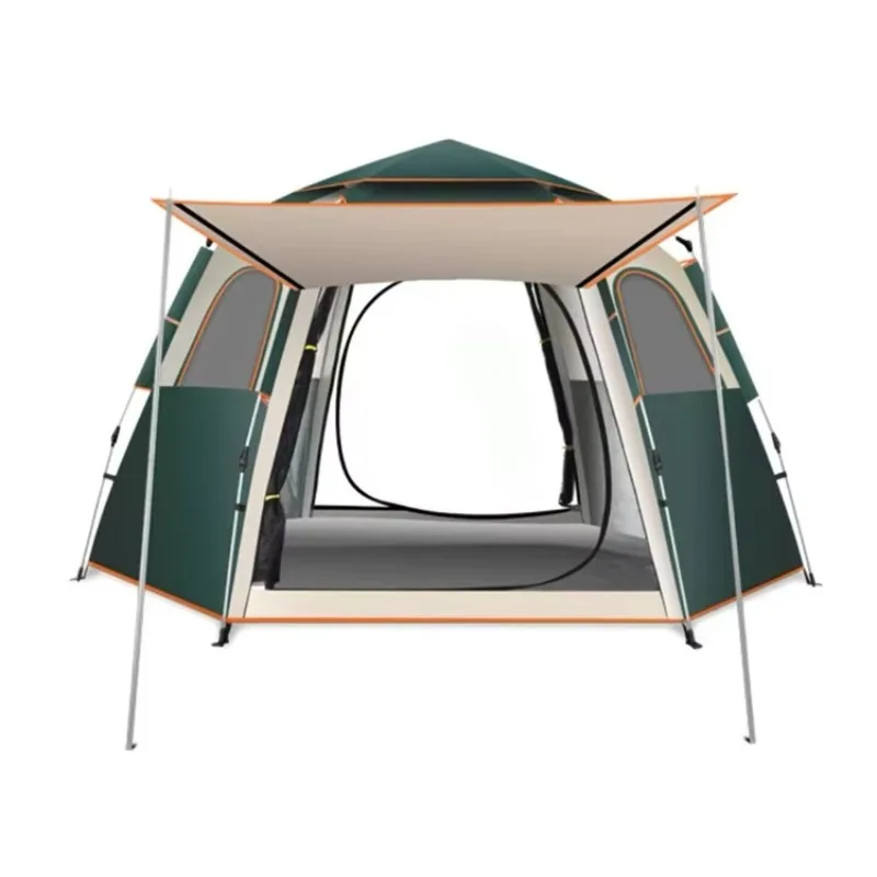 Outdoor Portable Folding Full-automatic Hexagonal Oxford Four-season Waterproof Thickened Sun protection Camping Tent