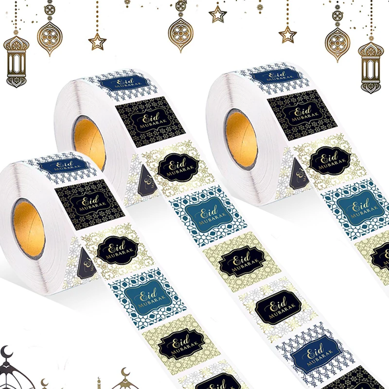 3.8 CM Ramadan Decoratie 2024 EID Mubarak Stickers Gift Bag Candy Box Seal Labels Ramadan Kareem Islamitische Moslim Party sticker