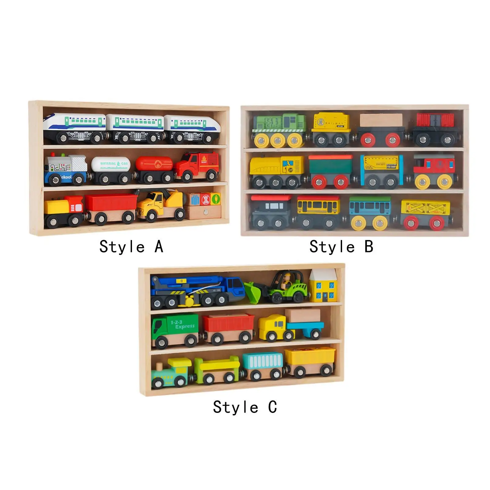 مجموعة القطارات الخشبية لعبة القطار التفاعلية للأولاد والأطفال والأولاد والبنات #1