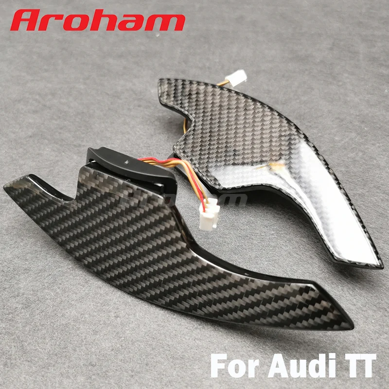 Carbon Fiber Extended Paddle Shifters For Audi R8 TT 5.2 TFSI Quattro 2008 2009 2010 2011 2012 2013 2014 2015 OEM 8J0951527A