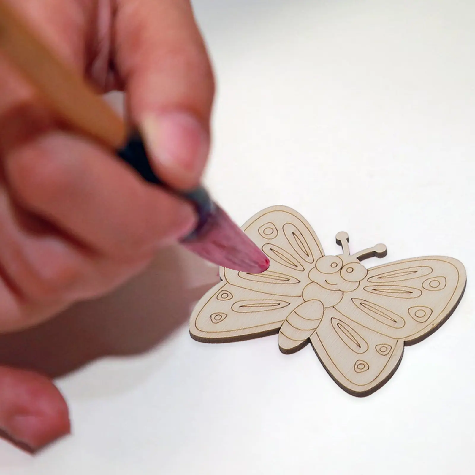 

18 шт. заготовок из дерева для поделок: неокрашенные срезы в форме бабочек и цветов, материалы для рукоделия, вырезки-бабочки для домашнего декора