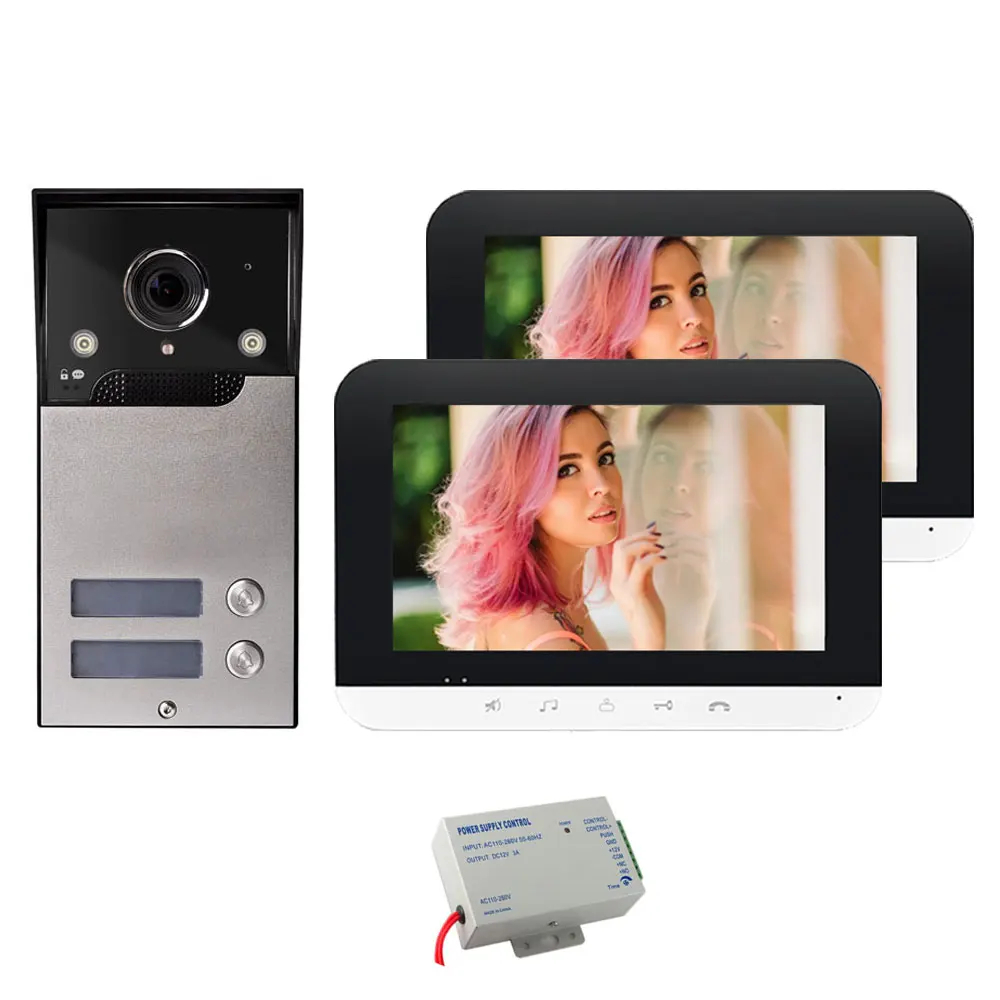 Visiophone pour appartement/famille, moniteur de 7 pouces, système d'interphone, sonnette grand angl