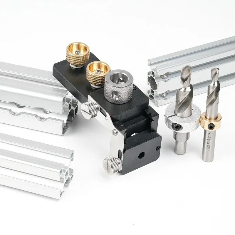 20/30/40 Aluminum Profile Track Drill Guide Punch Locator Drilling Jig Aluminum Profiles Tapping and Drilling Auxiliary Tool