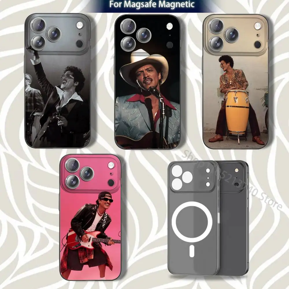 

B-Bruno M-Mars Singer Frosted Phone Case For iPhone 17,12,11,14,13,15,16,Plus,Air,Pro,Max,E,Mini for MagSafe Magnetic Grey