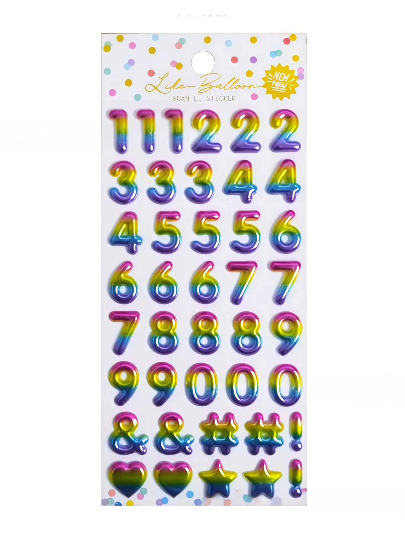ملصقات زخرفية إبداعية ثلاثية الأبعاد مع أرقام وحروف إنجليزية ملونة (نمط فقاعة)