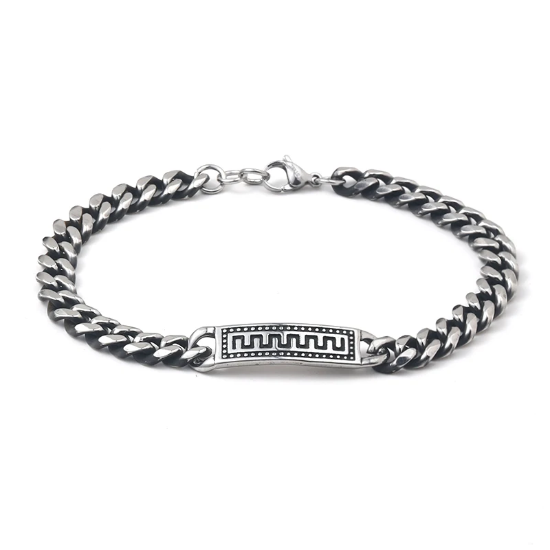 Elio High Quality Punk Hip Hop Style Cable Chain Stainless Steel Accessory Bracelet For Men