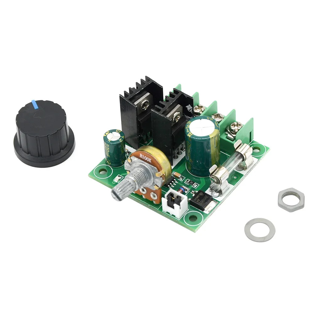 10A DC12V-40V Auto PWM DC Motor Speed Controller Regulator Governor with Knob Switch Volt Regulator Dimmer 400W Board Module