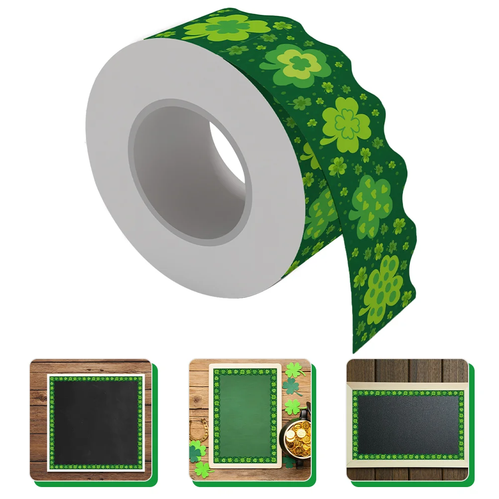Shamrocks Border Decoration Bulletin Board Decorations Sticker Stickers Classroom Green Paper Patricks Day Mirror