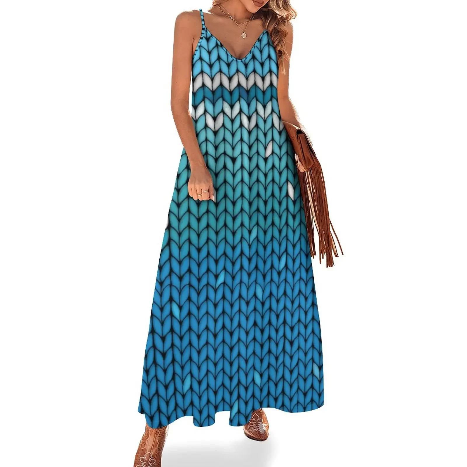 

Aquamarine Knit Sleeveless Dress Womens dresses Woman dresses