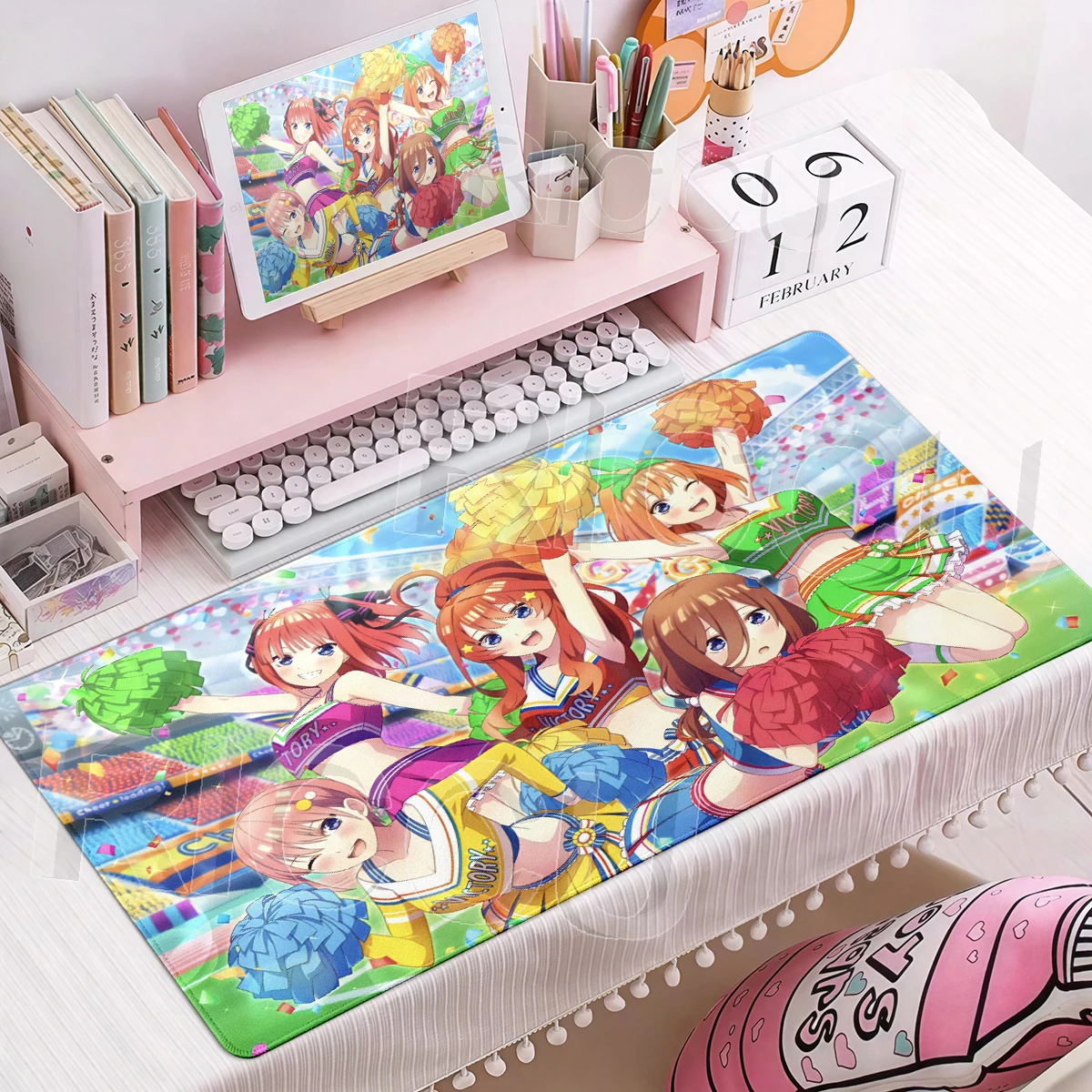 Cute Anime Girl The Quintessential Quintuplets Mouse Pad Desk Mat Non-Slip Rubber Gaming Keyboard Pad Laptop Office Accessories