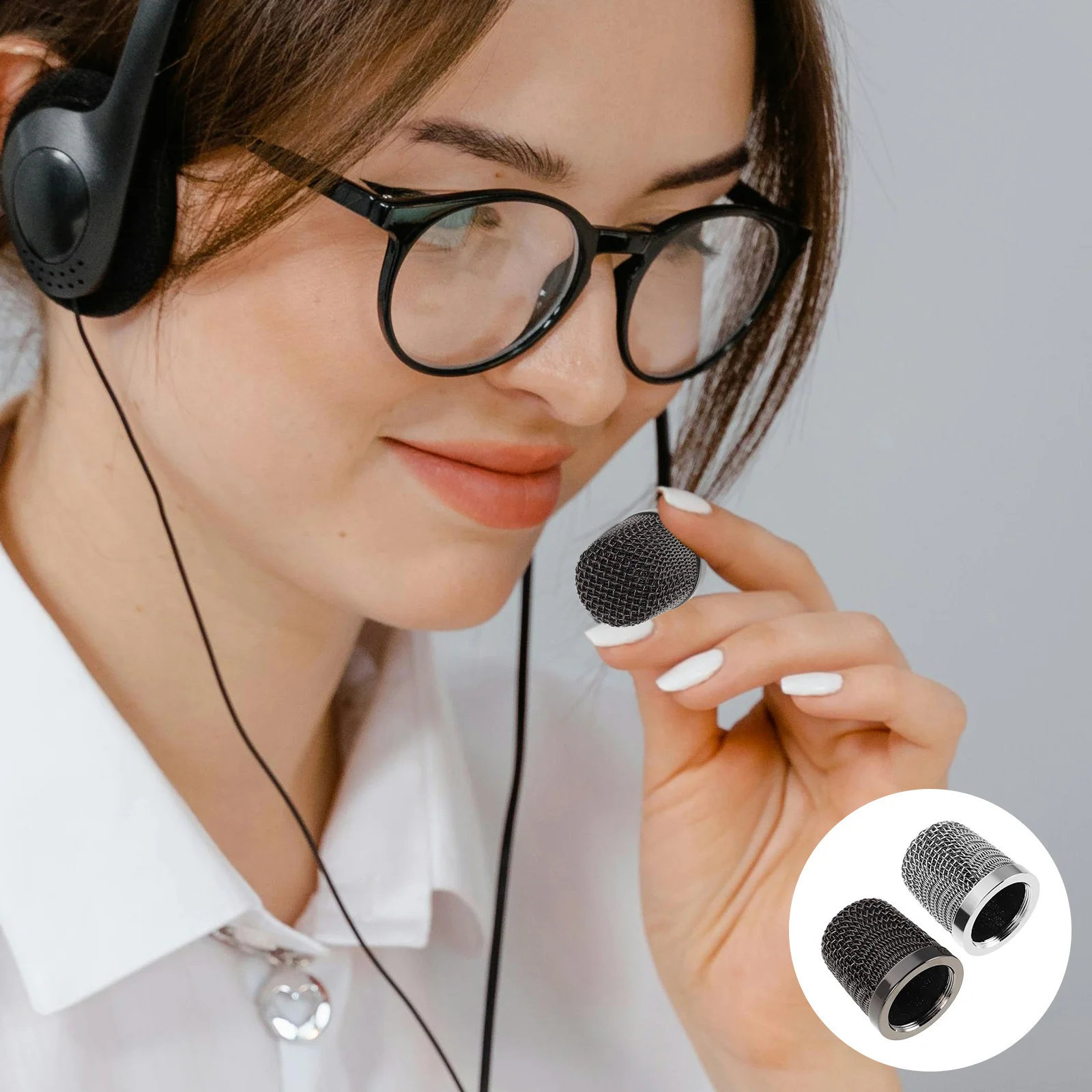 

Microphone Ball Head Metal Mesh Grill Replacement Compatible Ys-203 for Recording Live Performances Wireless Microphone