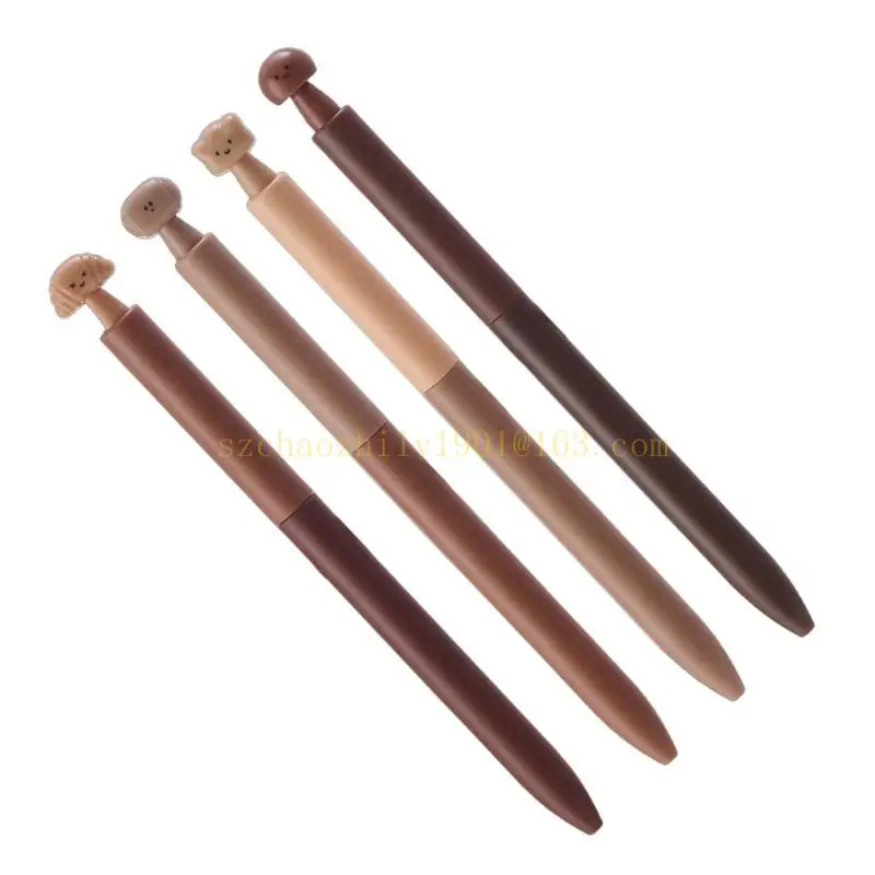 

62KA 4Pcs Twist Action Gel Pen 0.5mm Cartoon Bread Gel Pen for Student Adult Writing