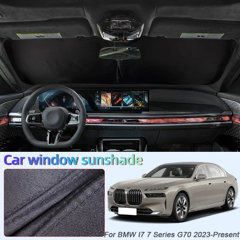 

Car For BMW I7 7 Series G70 2023-2026 Anti-UV Heat Insulation Black Windows Privacy Sunshade Protect Cover Interior Accessories