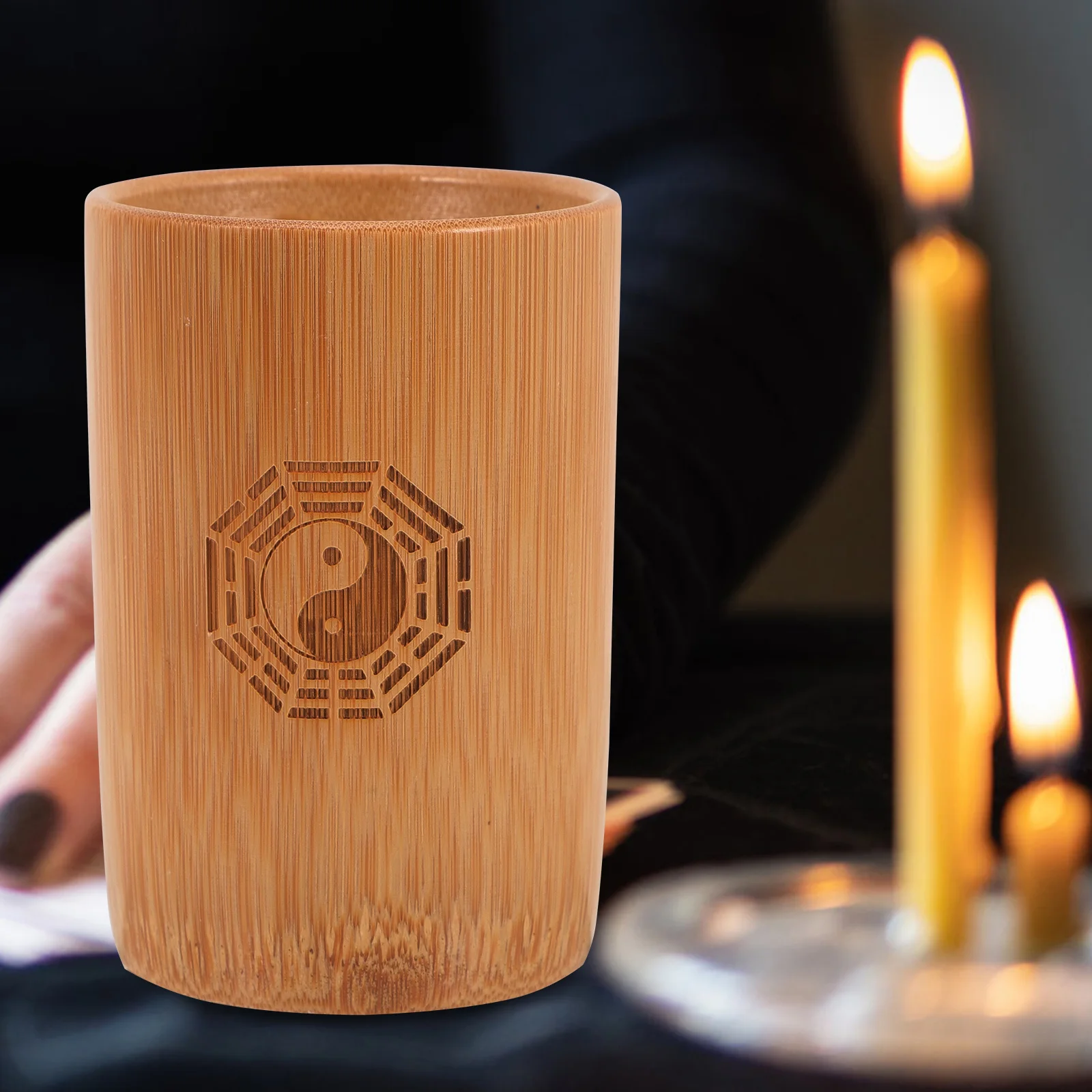 

1Set Divination Bucket Set Handmade Bamboo Fortune Pot Ideal Gift for Opening Store Traditional Chinese Game Props