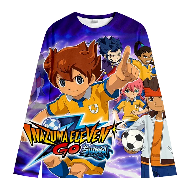 Inazuma Eleven Go พิมพ์เด็กเสื้อกันหนาวเด็กการ์ตูนเสื้อผ้าเด็กชายลําลองแขนยาว Pullovers ฤดูใบไม้ร่วงหญิง Hoodies Tops