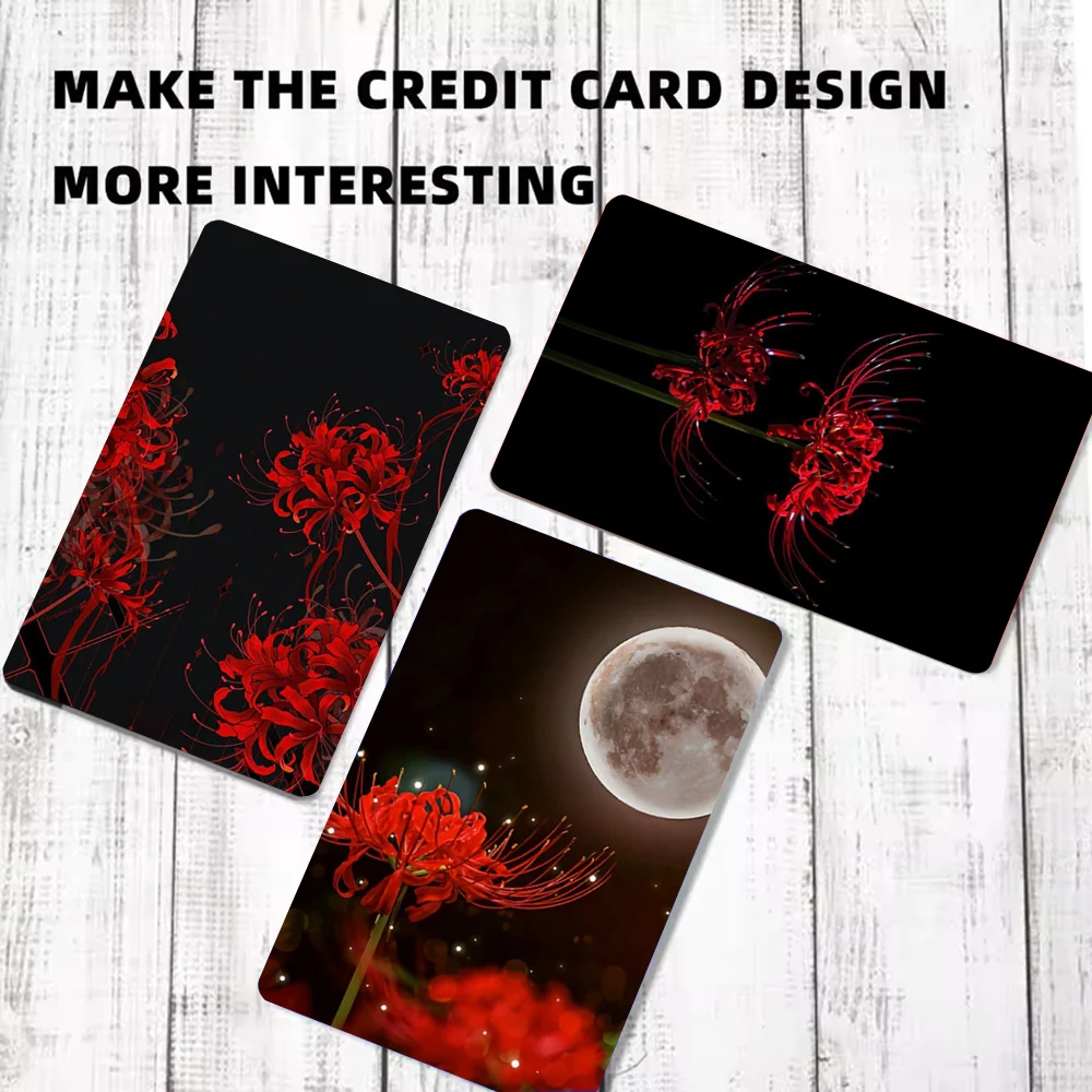 

Red Spider Lily Stickers Cartoon Credit Card Visa Debit Bank Charge Card Bus Metro Waterproof Sticker Decal Decoration