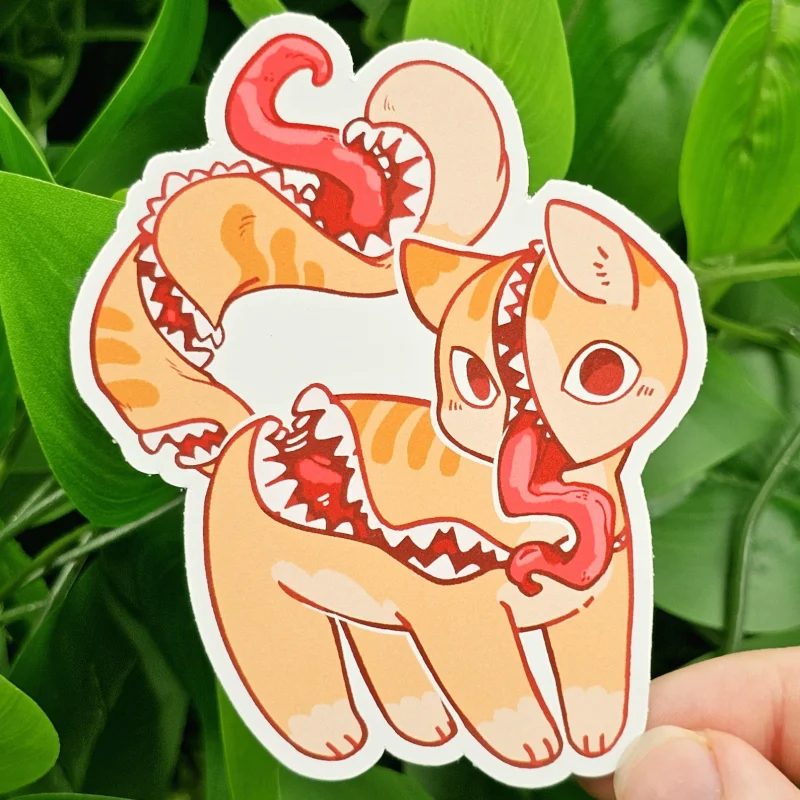 Creepy Cute Cat Stickers Kawaii Monster Kitty Waterproof Sticker for Laptop Skateboard Luggage Phone DIY Scrapbooking Gift