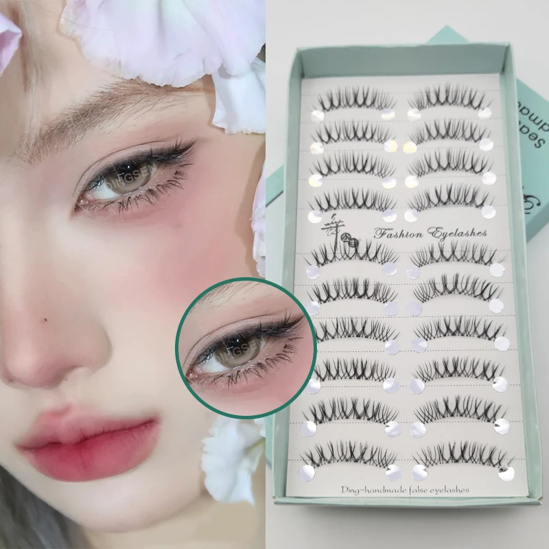 10 Paar neue Manga Cosmetics Wimpern Wimpern Koreanisches Make-up Beste falsche Wimpern 3D-Nerzwimpern Cosplay Soft Blush – Detail 3