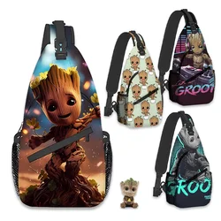 Marvels Groots Men Women Diagonal Package Movies Cartoon Printed Teenage Sports Shoulder Bag Lovers Outdoor Travel Hand Backpack