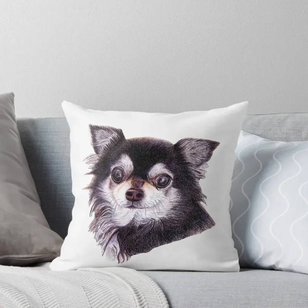 

Long Haired Chihuahua Throw Pillow ornamental pillows for living room Room decorating items Cushions Cover pillow