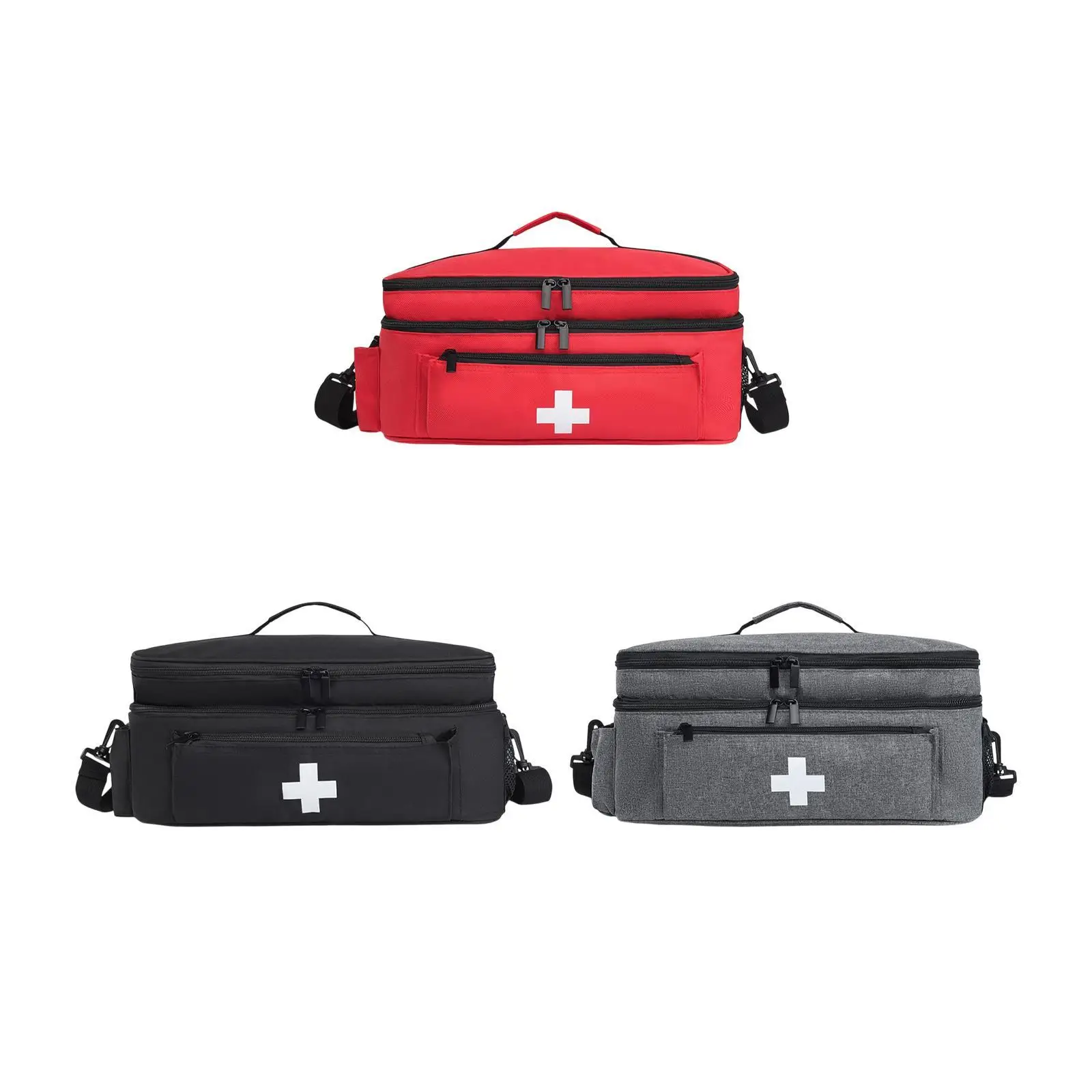 First Aid Bag Carrying Case Smooth Zipper Portable Multifunctional Medical Storage Bag for Camping Outdoor Gym Travel Office