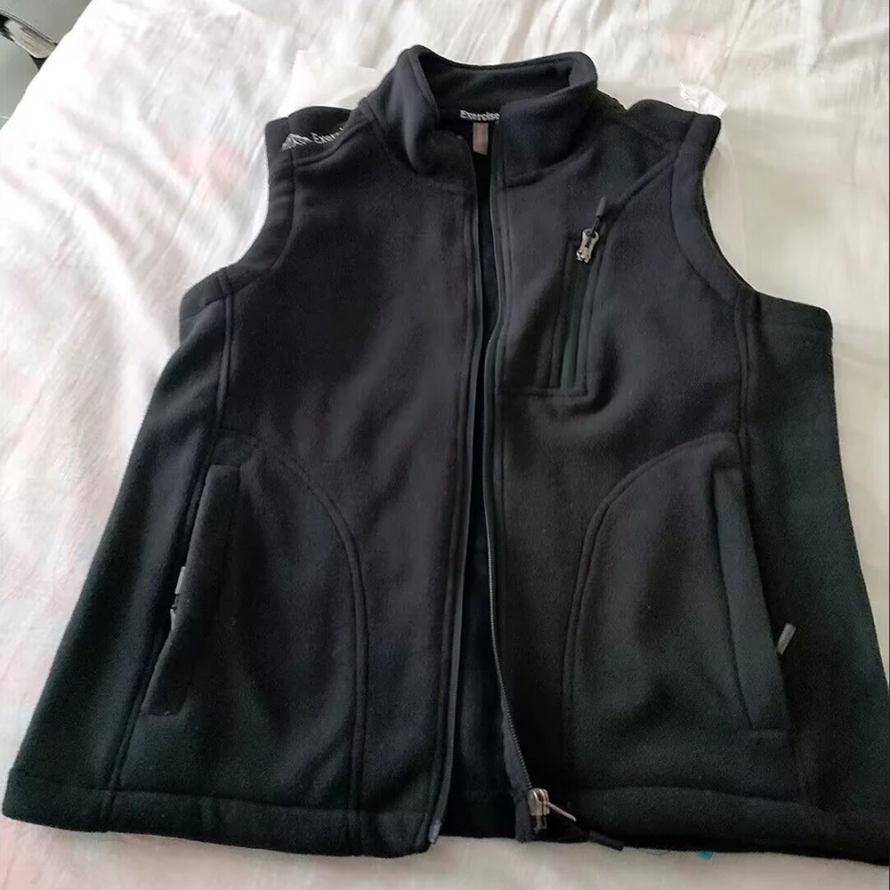 Wiosna Jesień Damska Nowa Bluza Bez Rękawów z Polaru na Zamek Błyskawiczny Modna Damska Krótka Kamizelka Kurtka Damska Duży Rozmiar 4XL Bezrękawnik Płaszcz