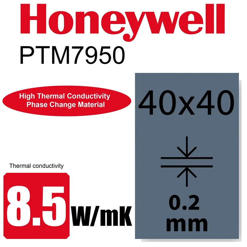 Honeywell- PTM7950 Silicone Pad Laptop Phase Change Silicone Grease Pad 8.5W/mk CPU GPU Thermal Conductive Paste Pad J60A
