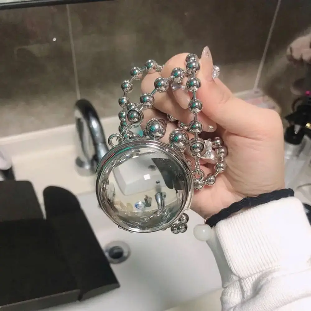 

Jewelry Display Transparent Crystal Ball Bag Semi-circular Mini Jewelry Box Keychain Storage Case Minimalist Travel Bag Pendant