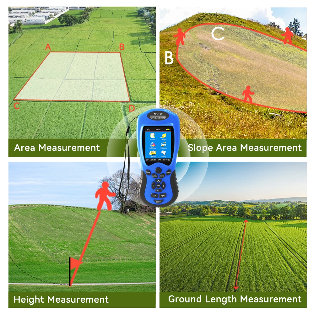 Imagem -02 - Noyafa-gps Land Meter com Display Lcd Land Survey Equipment Land Mapping Machine Distância Area Measurement Tool Nf198