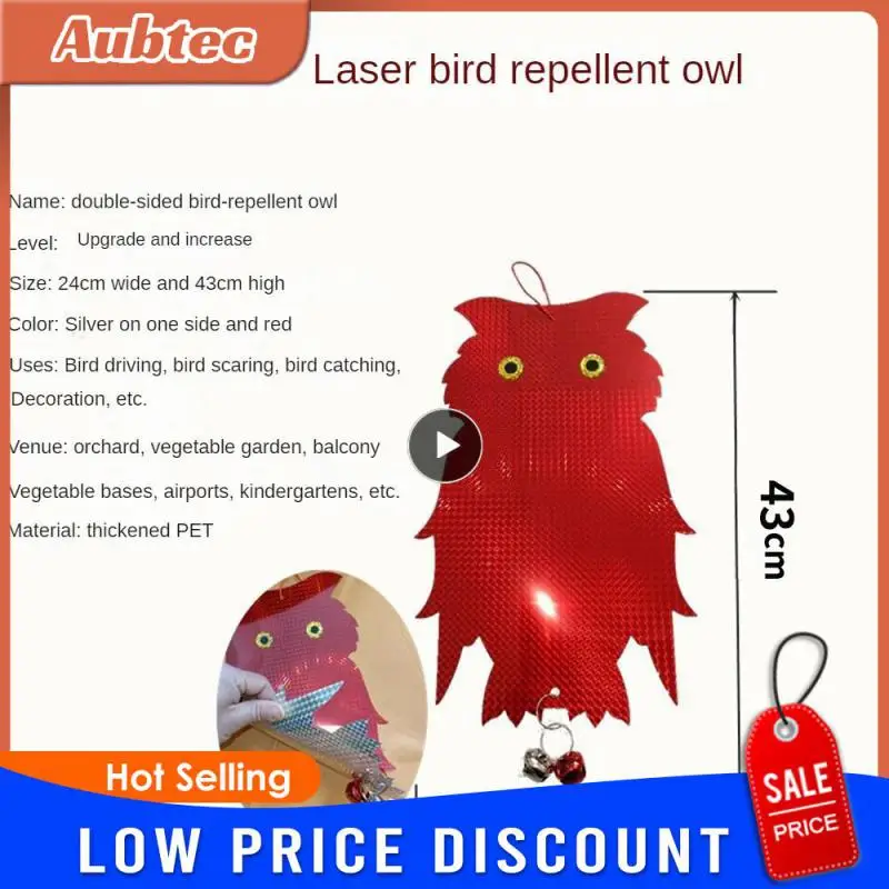 

Double-sided Bird-repelling Owl Laser Double-sided Reflective Hanging Owl Repellents Thickened PET Garden Pest Control Products