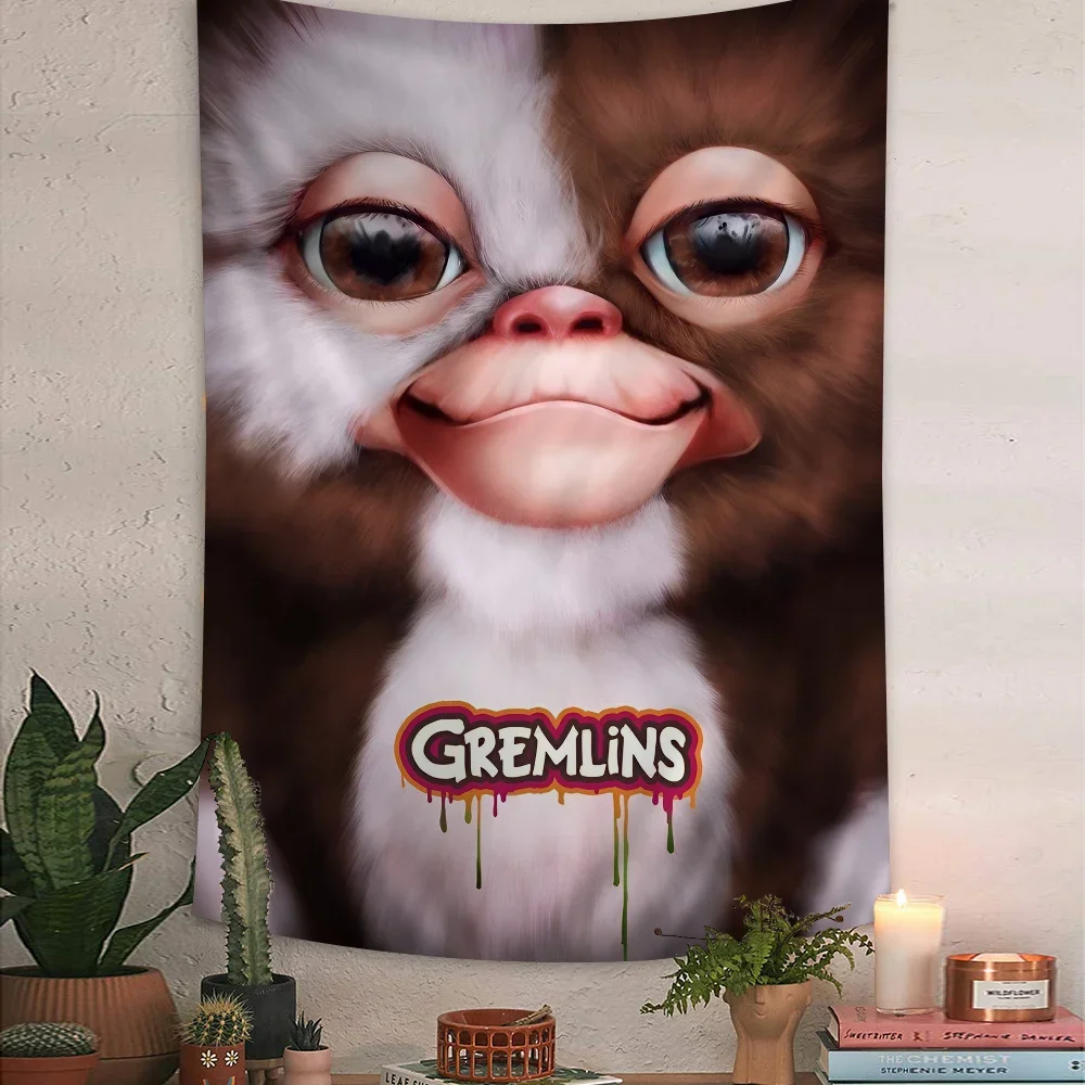 G_Gremlins Movie Tapestry Anime Tapestry Hanging Tarot Hippie Wall Rugs Dorm Wall Hanging Sheets