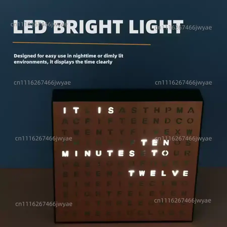 Desktop good things office learning time timing light box electronic light box, English clock LED alphabet