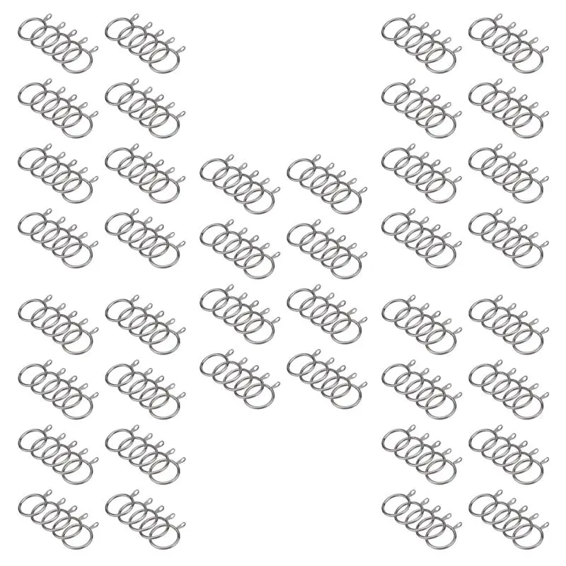 ABVT-200 Pcs Metal Curtain Ring For Curtains And Poles,Dangling Sliding Eyelet Ring 32 Mm Inner Diameter (Silver)