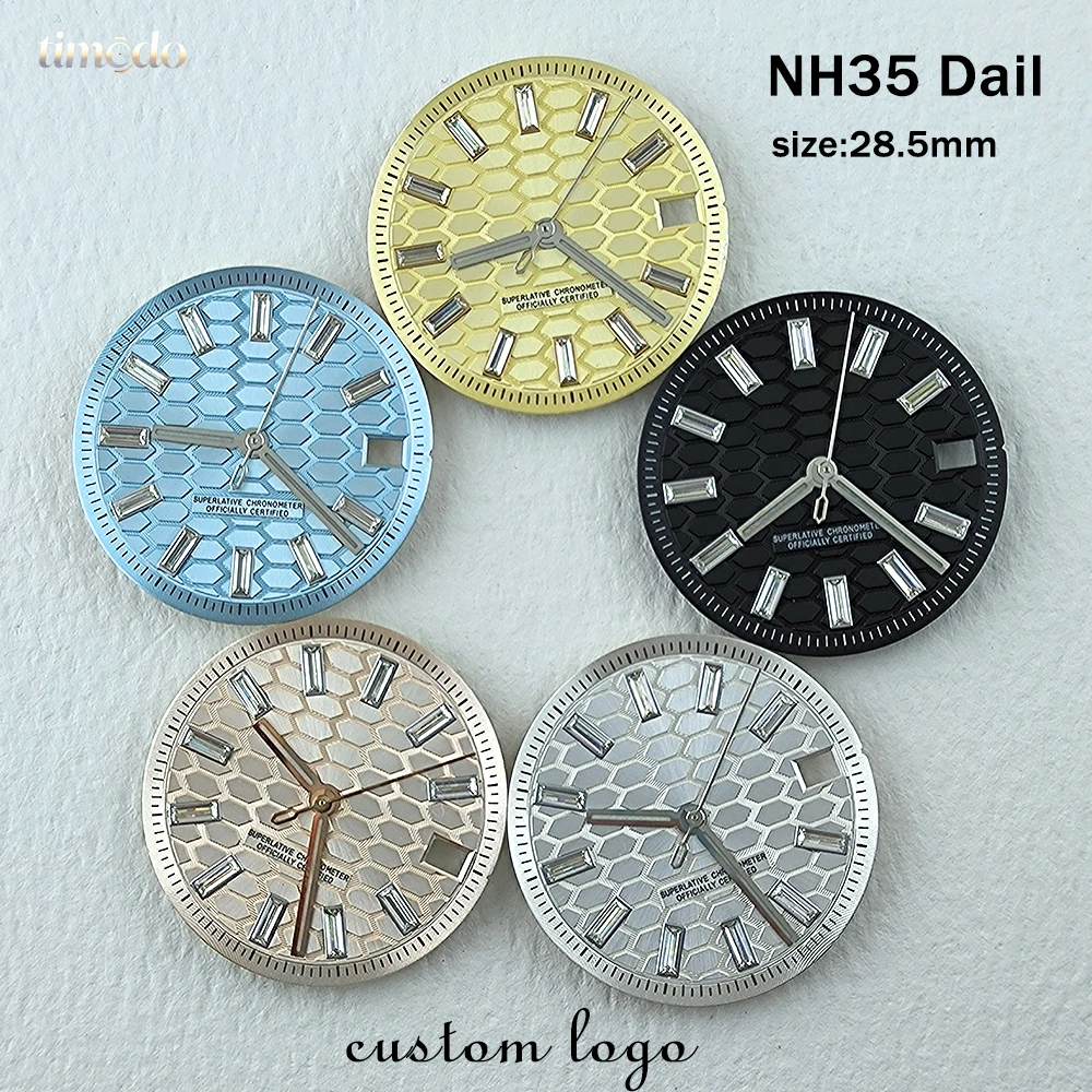 NH35 Men's Watch Dial 28.5mm Automatic Watch Accessories Customized LOGO Suitable for NH35 Movement Watch