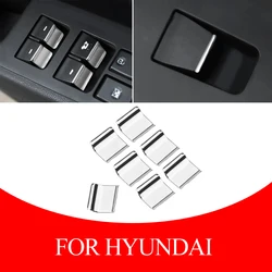 7Pcs/Set For Hyundai Tucson Elantra 2016 - 2020 ABS Chrome Car Door Window Switch Lift Button Cover Trim  Accessories