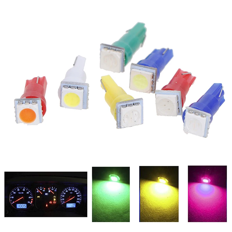 10/50Pcs LED T5 5050 Instrument Light bulbs 24V DC LED Car Auto Gauge Lamp Car Auto Dashboards Gauge Lamp