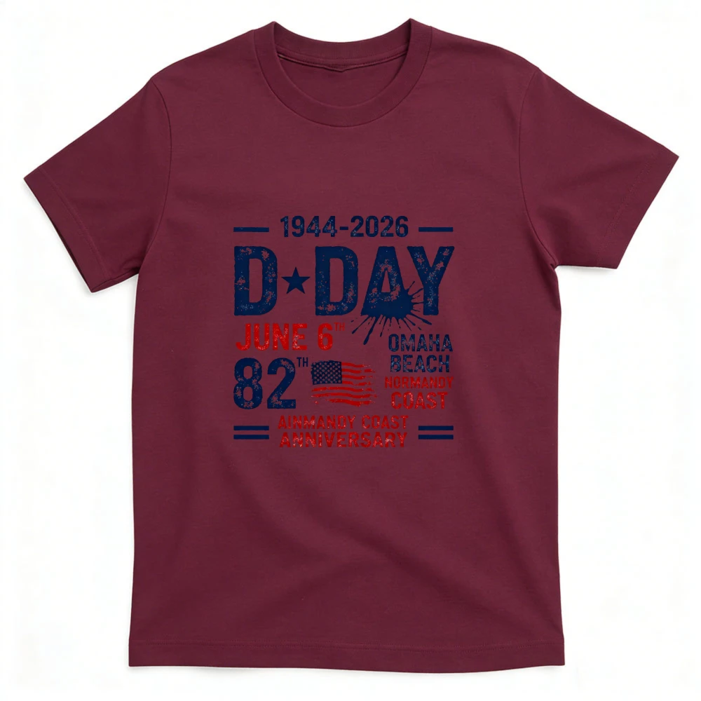 82nd Anniversary of The Normandy Landings (D-Day) Printed Pattern T Shirt Men Clothes Fashion Casual Short Sleeve T-shirt view 6