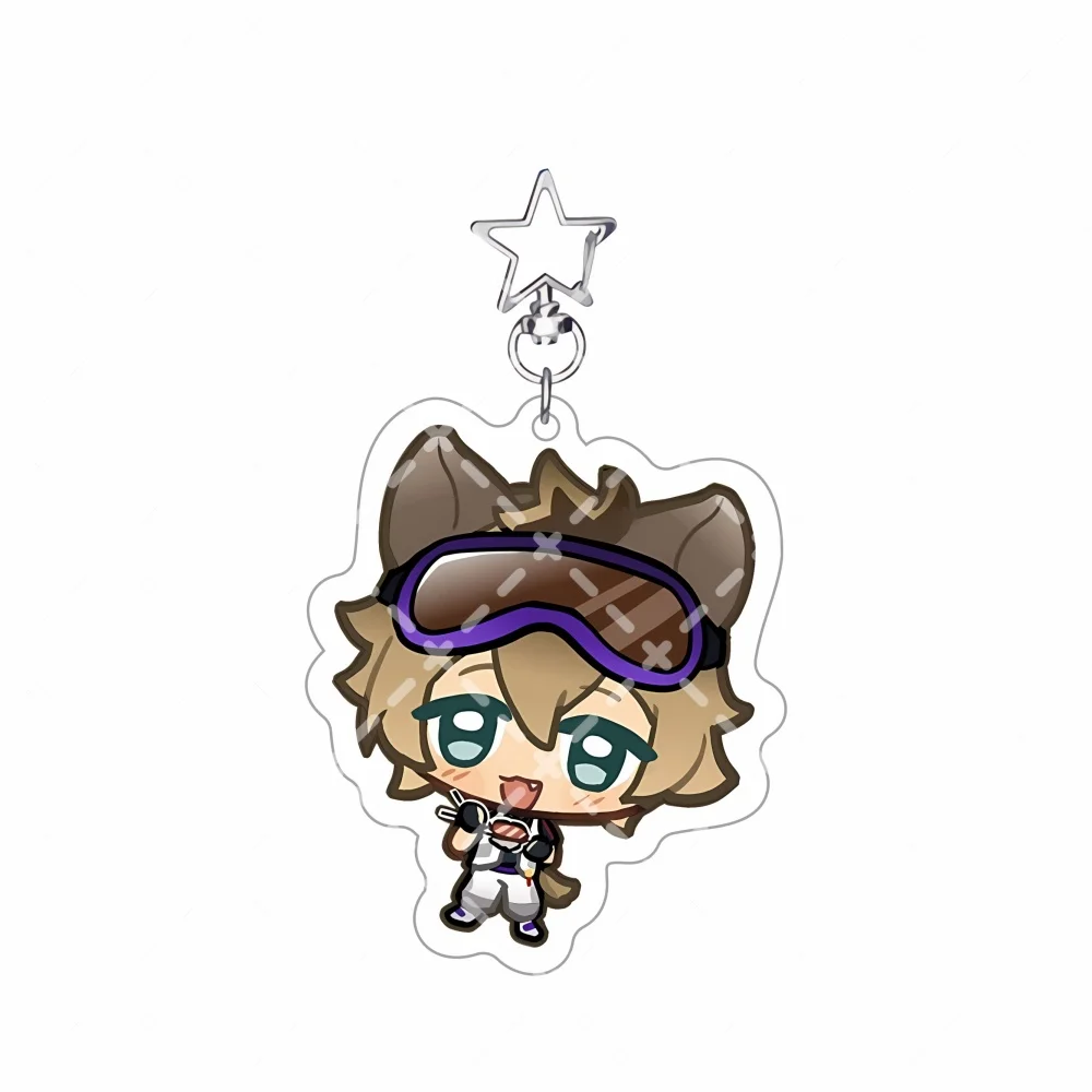 Twisted-Wonderland Anime-Spiel-Charaktere Chibi 6cm Acryl-Schlüsselanhänger Sternförmiger Schnallen-Taschenanhänger Deko Sammlerstück Fan-Geschenk – Detail 3