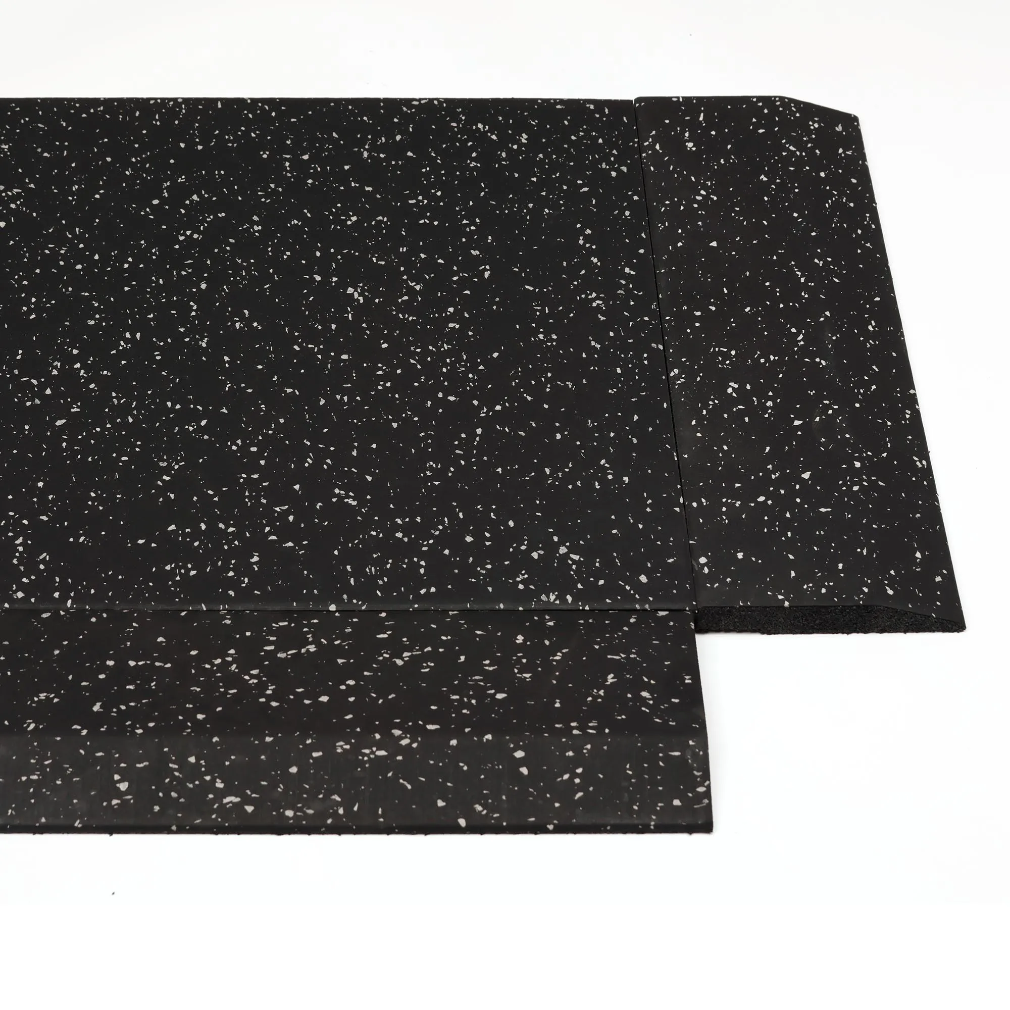2025 แถบขอบพื้นยิมยาง Speckled ใหม่, ขอบขอบกันลื่น 19.6x5.9 นิ้ว, หนา 4/5 นิ้ว 6 แผ่น (4.82 ตร.ฟุต)