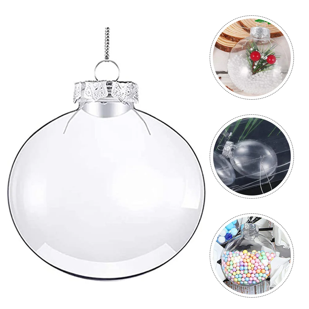 

20 Pcs Flat Ball DIY Hanging Decoration Macaron Transparent Hollow Christmas (60mm Ball) 20pcs Xmas Tree Balls Ornament Autumn