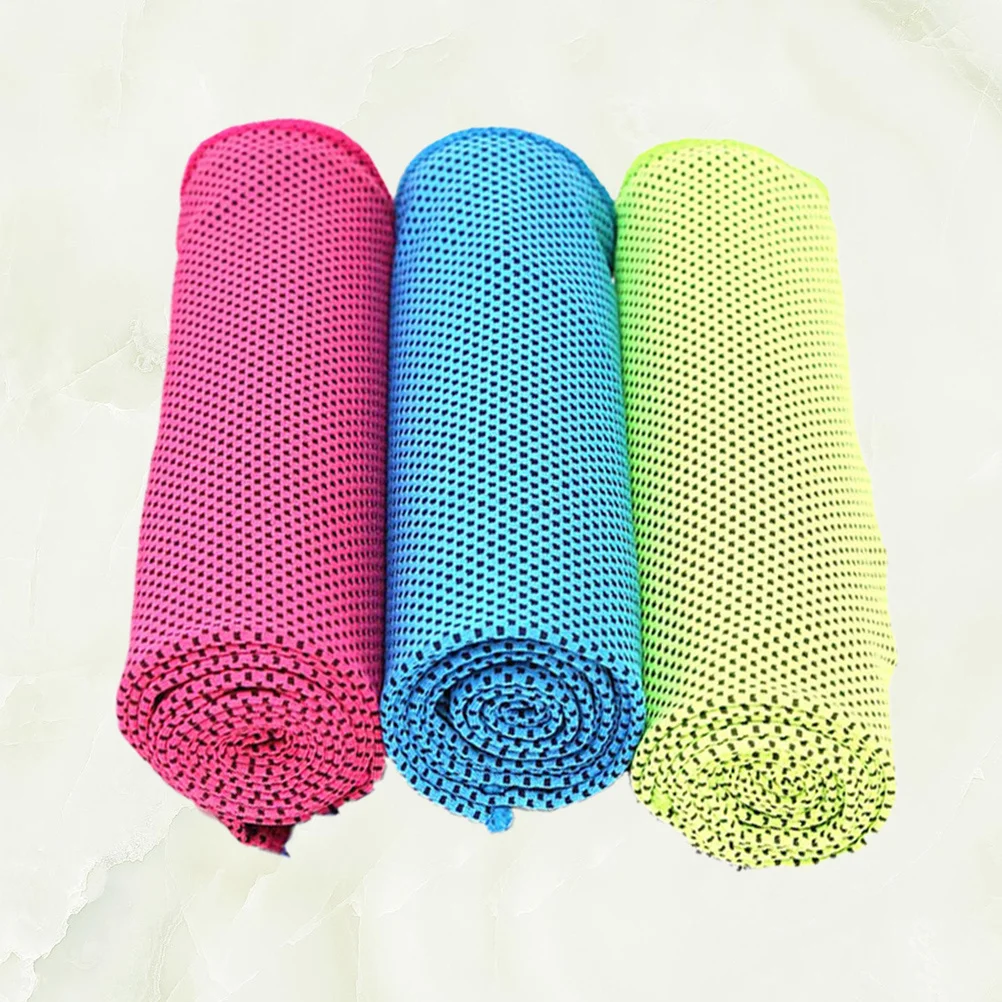 

3Pcs Cooling Towels Cold Ice Towel Set Sky Blue Light Green Rosy Sports Gym Fitness Yoga Neck Workout Camping Travel